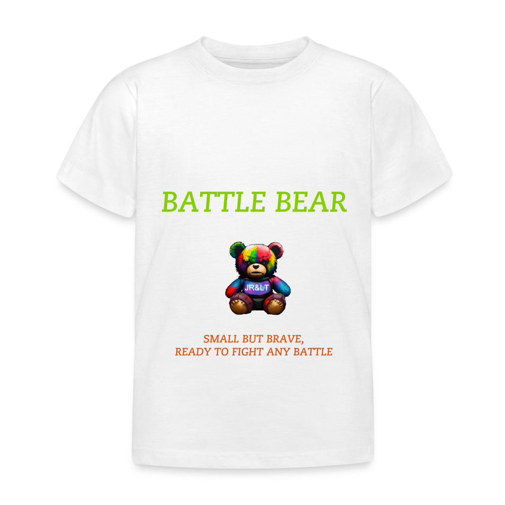 BATTLE BEAR!! KIDS T-SHIRT ( 3 - 8 YRS ) - white