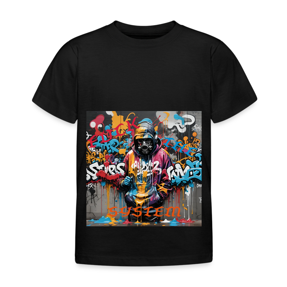 F#*K THE SYSTEM!! KID'S T-SHIRT (3 - 8 YRS ) - black
