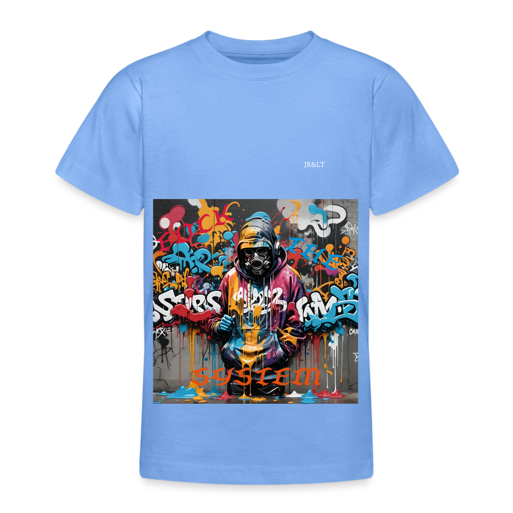 F#*K THE SYSTEM!! TEEN T-SHIRT ( 9 - 14 YRS ) - sky blue