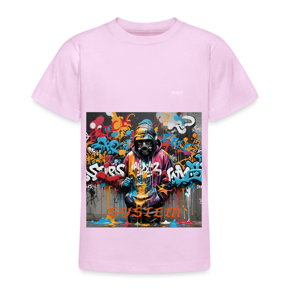 F#*K THE SYSTEM!! TEEN T-SHIRT ( 9 - 14 YRS ) - light pink
