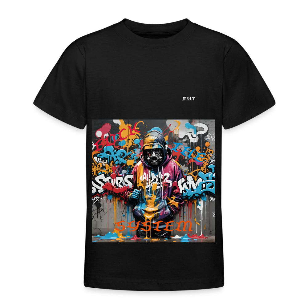 F#*K THE SYSTEM!! TEEN T-SHIRT ( 9 - 14 YRS ) - black