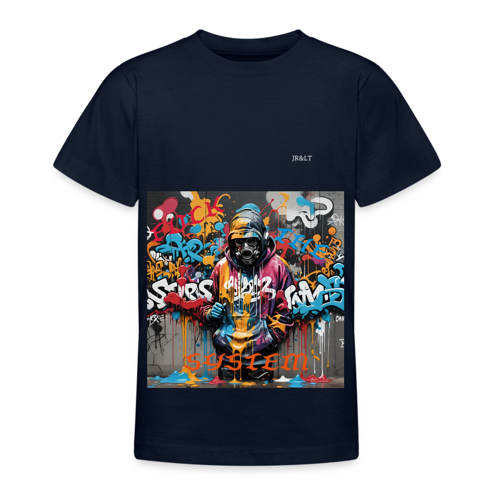 F#*K THE SYSTEM!! TEEN T-SHIRT ( 9 - 14 YRS ) - navy