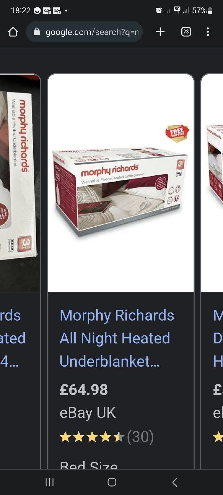 Morphy Richards 600112 All Night Under blanket (122cm) Double GRADED