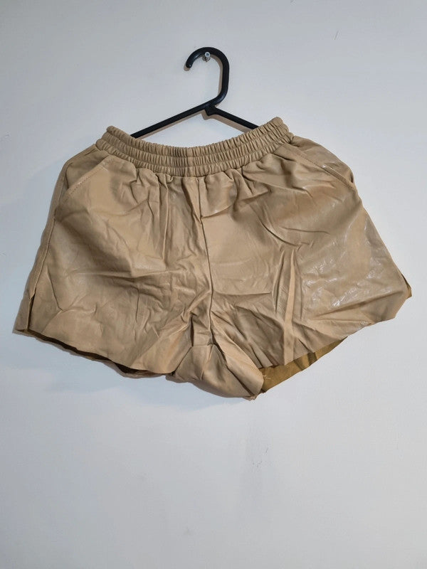 MEDIUM FAUX TANNED LEATHER SHORTS