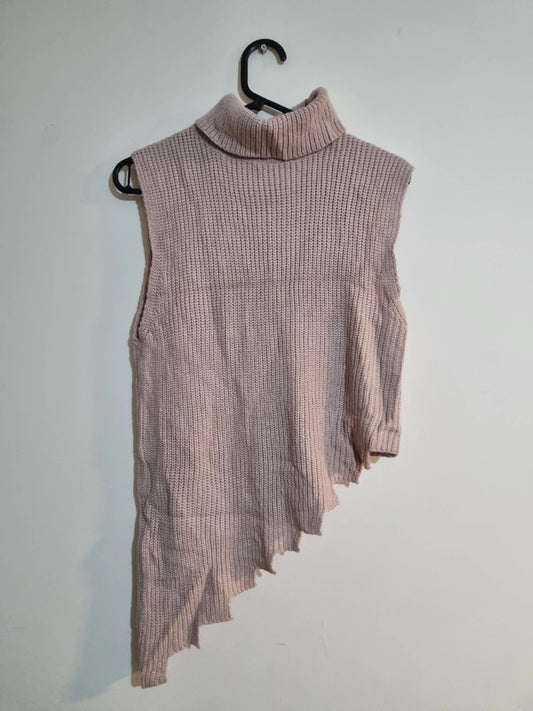WOMENS SMALL STYLISH STAGGERED PINK TOP