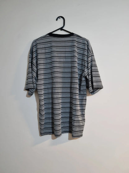MENS MEDIUM GREY STRIPED T-SHIRT