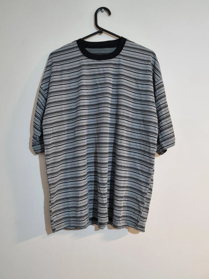 MENS MEDIUM GREY STRIPED T-SHIRT