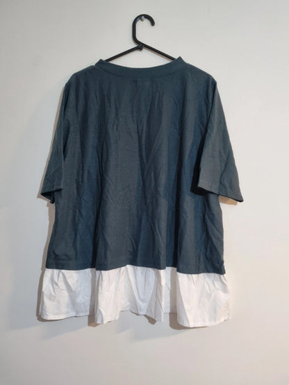 4XL GREEN AND WHITE WOMENS TOP