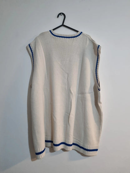MENS LARGE CREAM BOOHOOMAN SWEATER/VEST