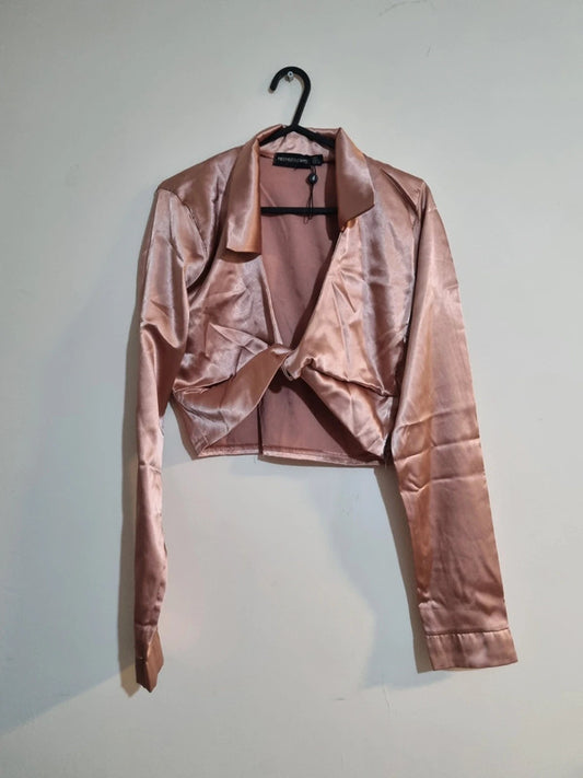 WOMENS SIZE 8 SHIMMER ROSE PRETTYLITTLETHING JACKET