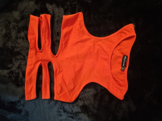 WOMENS SMALL ORANGE PRETTYLITTLETHING SUMMER TOP