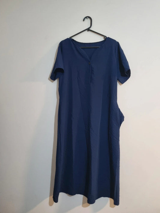 LARGE DARK BLUE PLAIN DRESS
