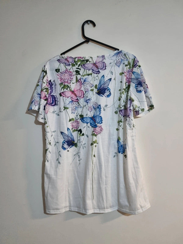 LARGE WHITE BUTTERFLY BLOUSE