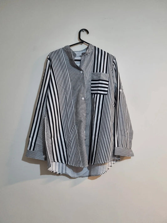 XL PINSTRIPED BLOUSE