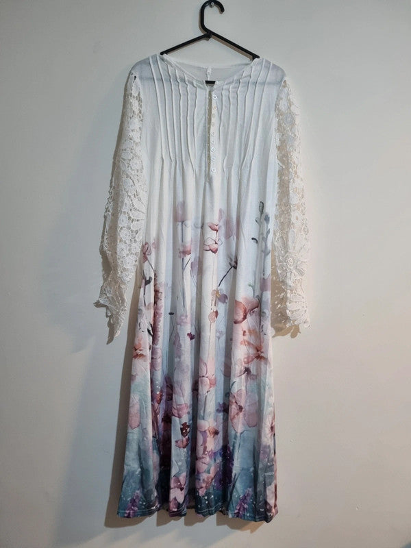 3XL WHITE/ PANSIE SUMMER DRESS
