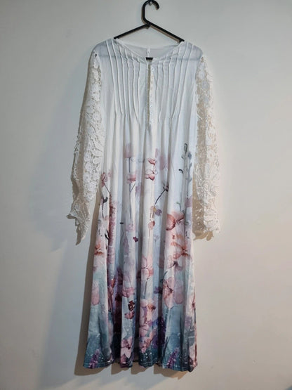 3XL WHITE/ PANSIE SUMMER DRESS