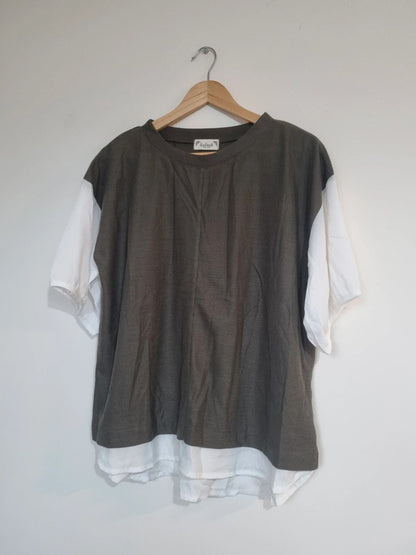 WOMENS XL GREEN/WHITE RAFITAR TOP