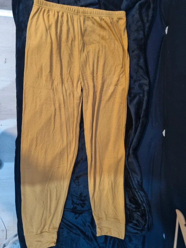 WOMENS XL BROWN/MUSTARD LEGGINGS