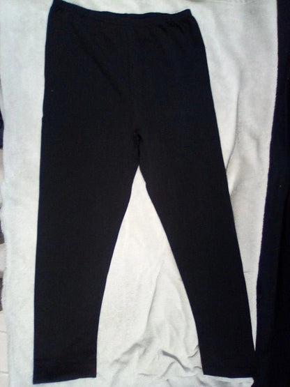 WOMENS M-L PLAIN BLACK LEGGINGS