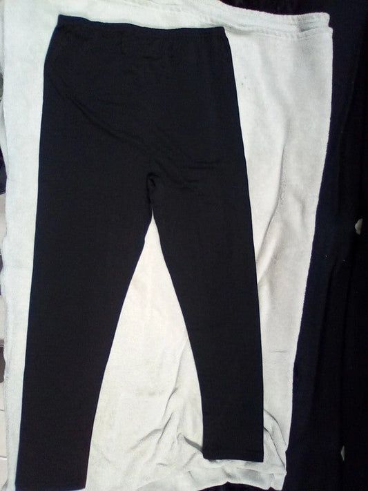 WOMENS M-L PLAIN BLACK LEGGINGS