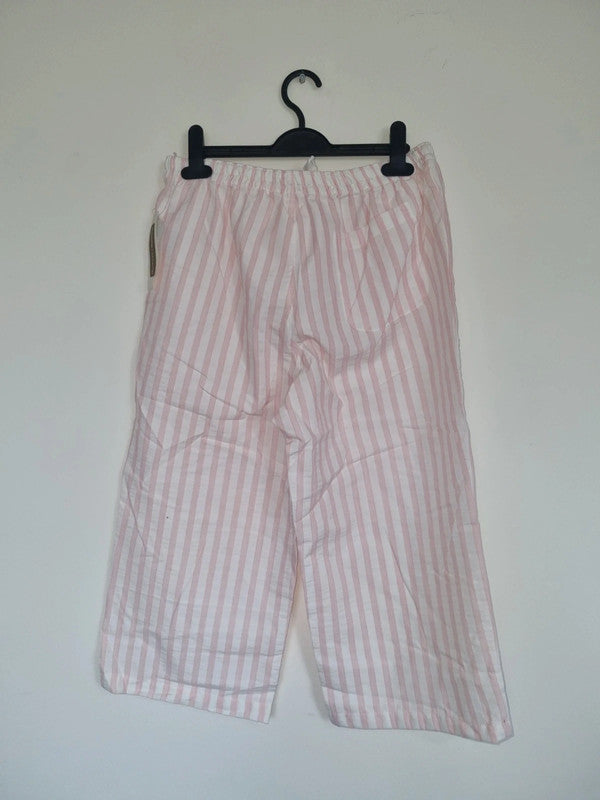 LARGE PINK/WHITE STRIPED PAJAMA STYLE 3/4 BOTTOMS