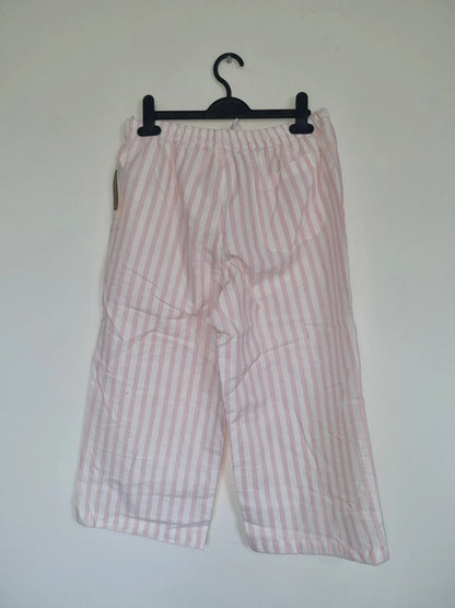 LARGE PINK/WHITE STRIPED PAJAMA STYLE 3/4 BOTTOMS