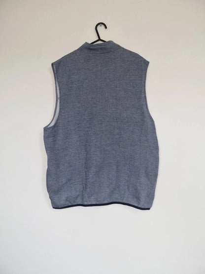 LARGE ADULT GREY/BLUE SPORTS SLEEVELESS ZIP UP BODY WARMER