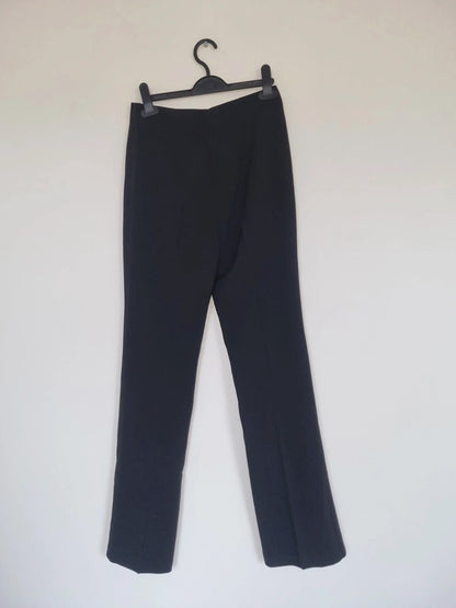 SIZE 28 WOMENS BLACK TROUSERS WITH A BIRD PATTERN ON SIDE