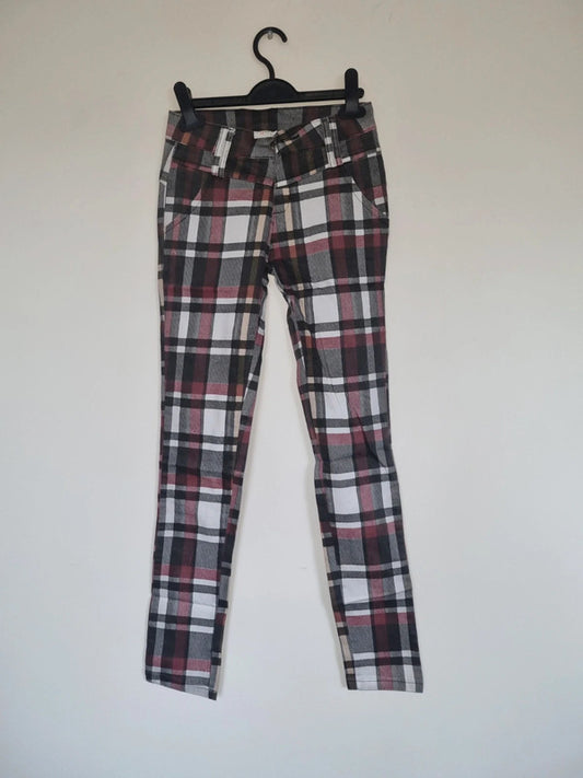 SIZE 25 WOMENS CHEQUERED TROUSERS