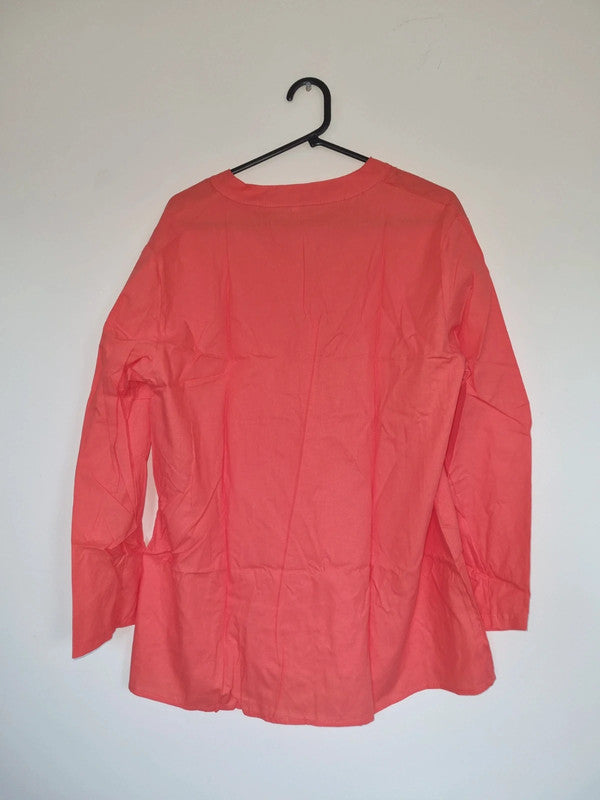 XL ORANGEY/PEACH PLAIN BLOUSE