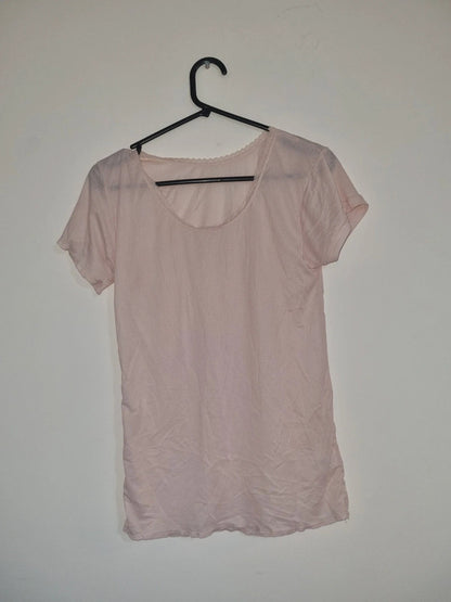 XL WOMENS PLAIN PINK T-SHIRT