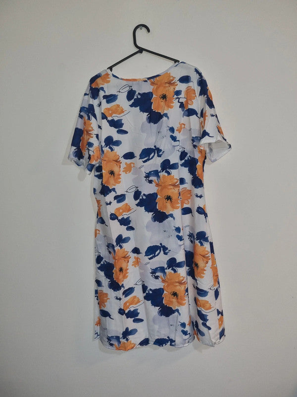 2XL WHITE/MARIGOLD DRESS