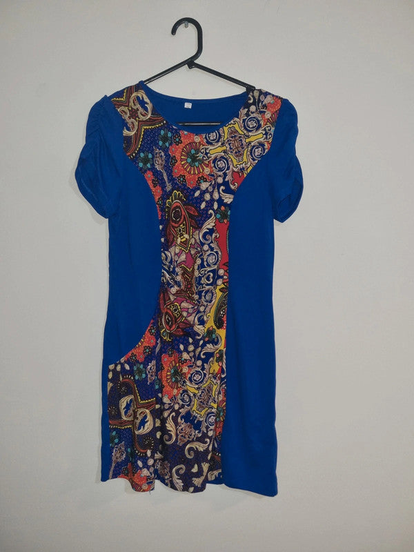 XL BLUE/FLORAL DRESS