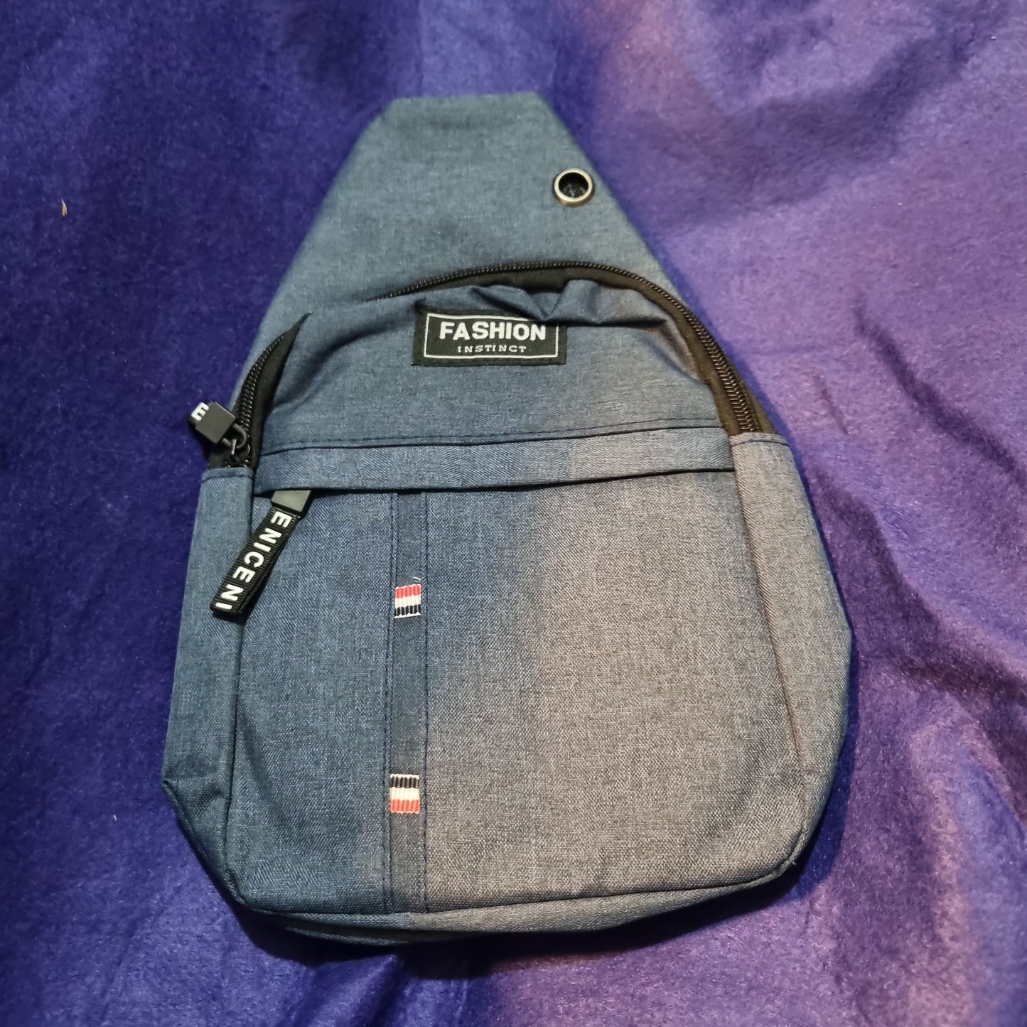 Medium blue sling bag