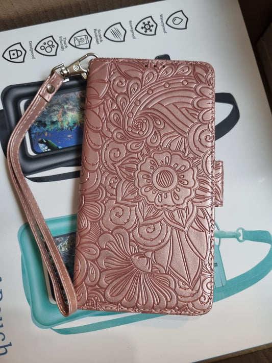 PINK LEATHER CASE FOR IPHONE 14 PRO