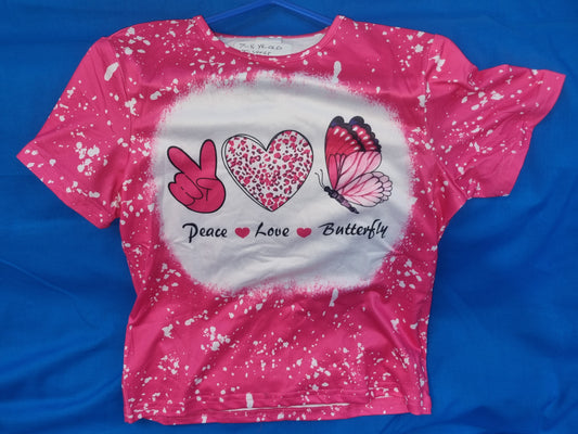 KIDS PEACE LOVE BUTTERFLY T-SHIRT