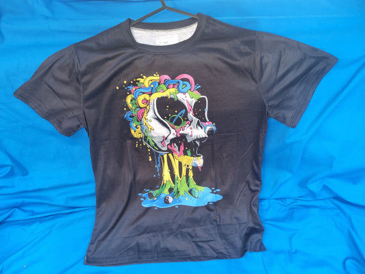 WOMENS COLOURFUL SKULL T-SHIRT