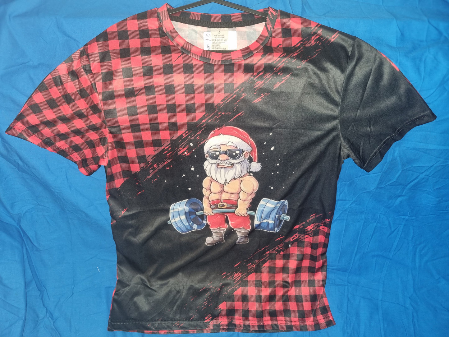 MENS SANTA PUMPING IRON T-SHIRT