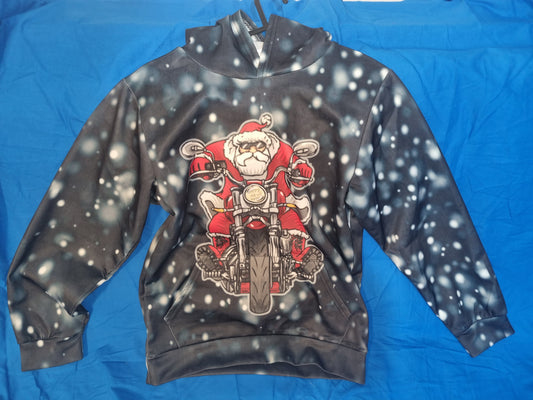 KIDS SANTA ON MOTORCYLCE HOODIE