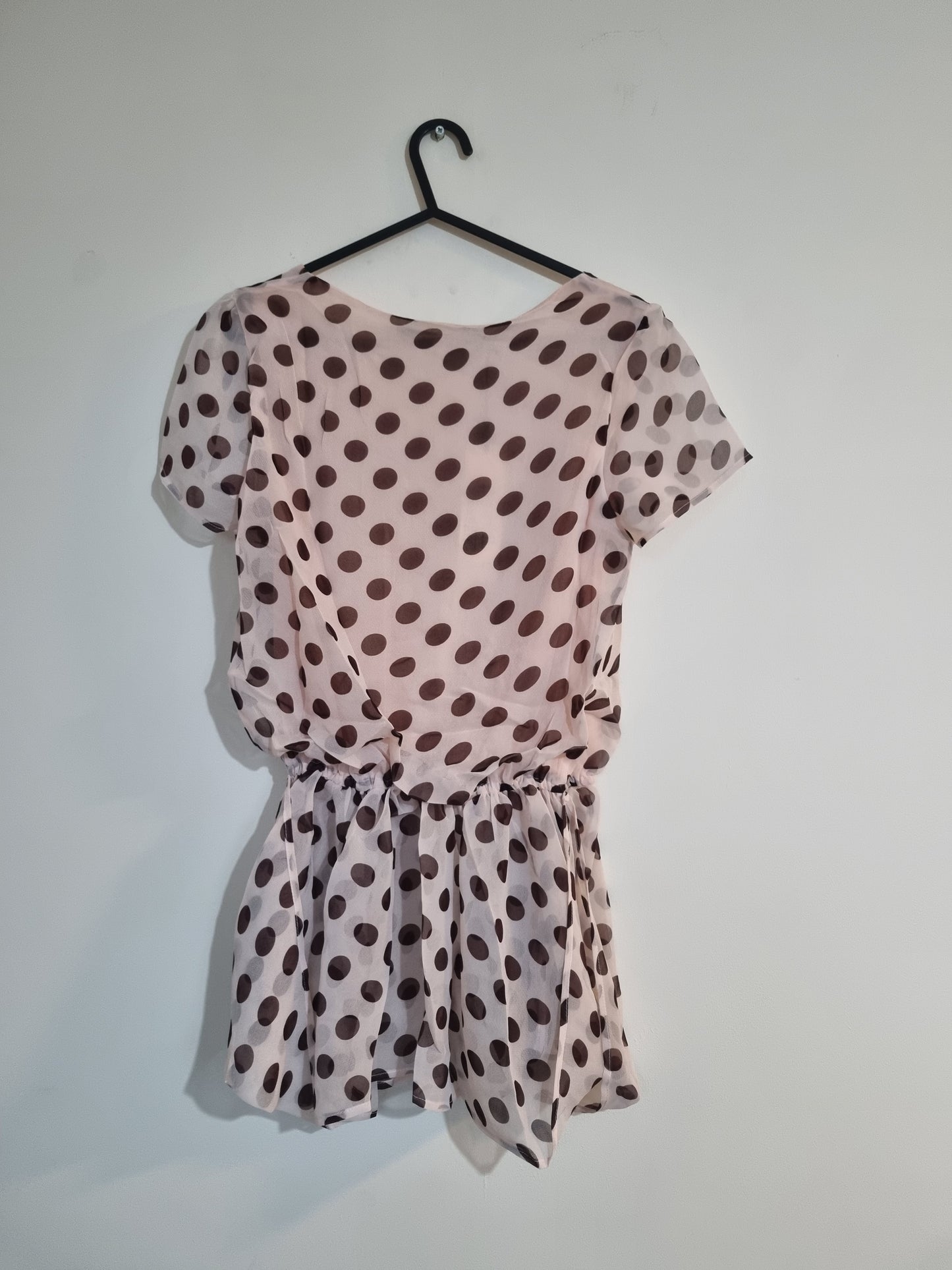 Women's brown/white polkadot dress