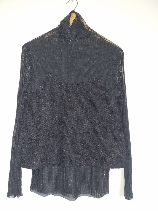Women's Small/Medium Black Sparkly Top