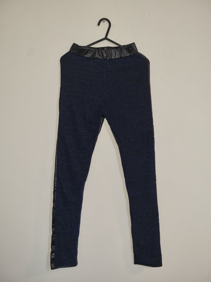 Women's XSmall Blue Sparkle Faux Leather Pants