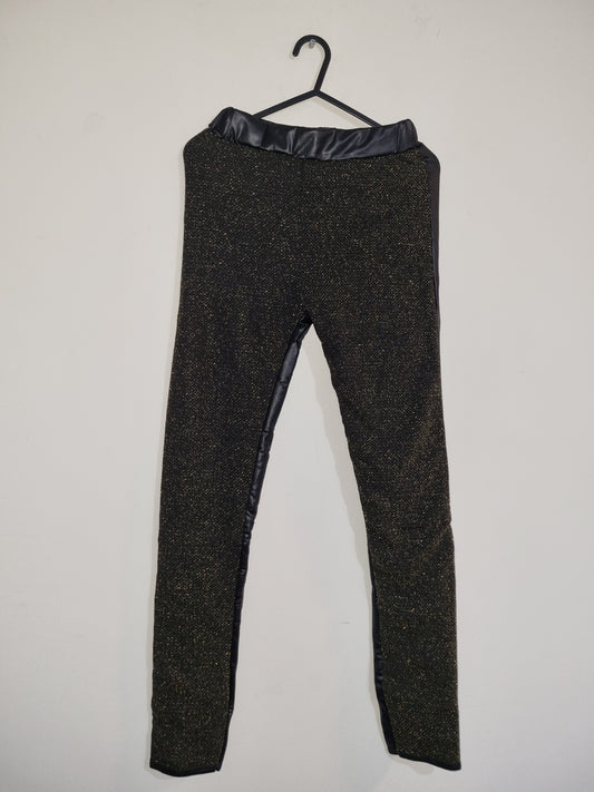 Womens XSmall Gold Sparkle Faux Leather Pants