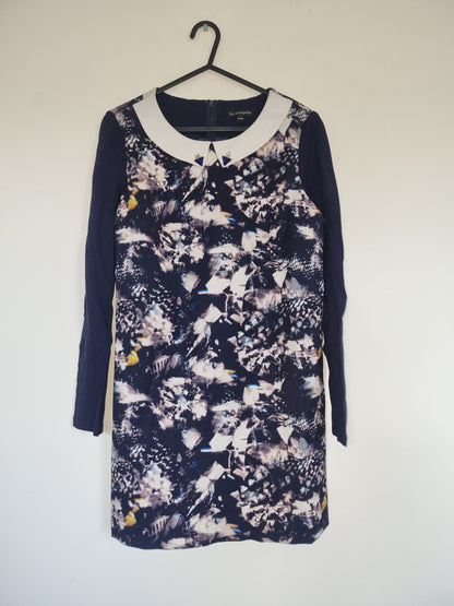 Women's Small Blue Patterned Dress
