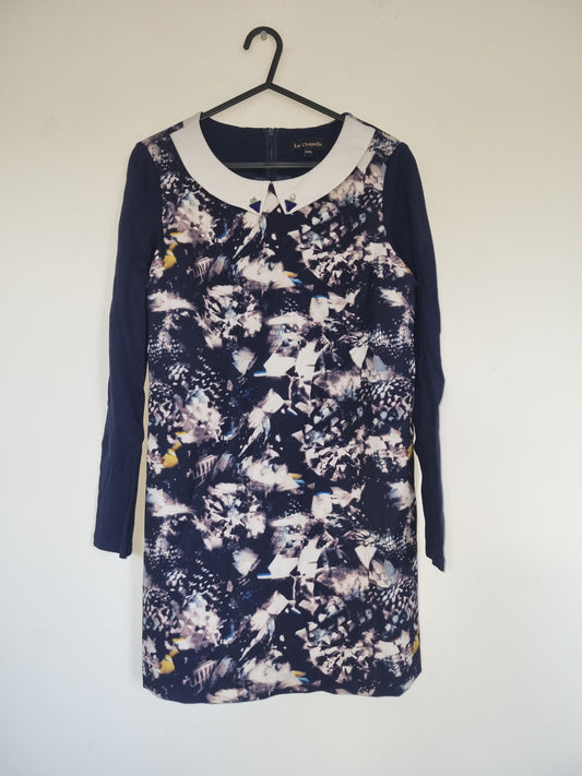 Women's Small Blue Patterned Dress