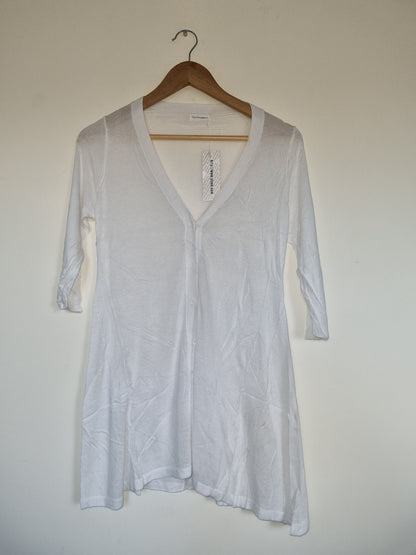Women's Medium White Long Cardigan