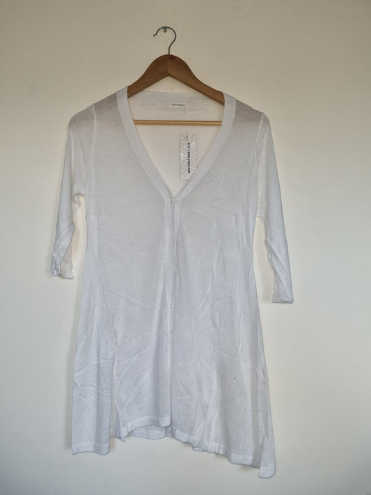 Women's Medium White Long Cardigan