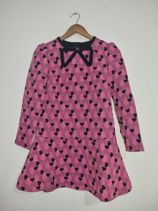 Women's Small Pink/Black Heart Dress