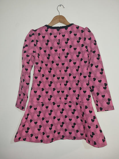 Women's Small Pink/Black Heart Dress