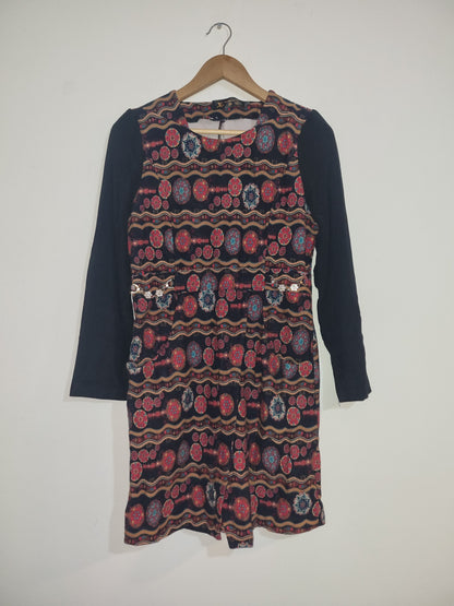 Women's Medium Black/Patterned Dress